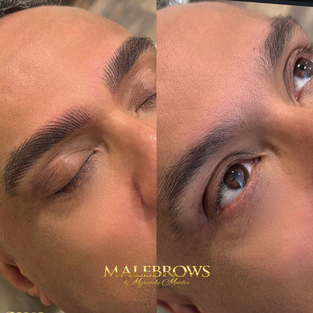 Male PMU Brows - By Myranda Montes at MicroBaddie Co. in Chicago, IL