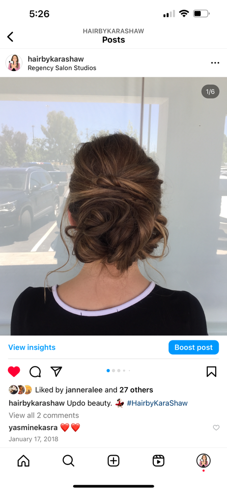 Updo at My Salon Bae - Kara Shaw in Calabasas, CA