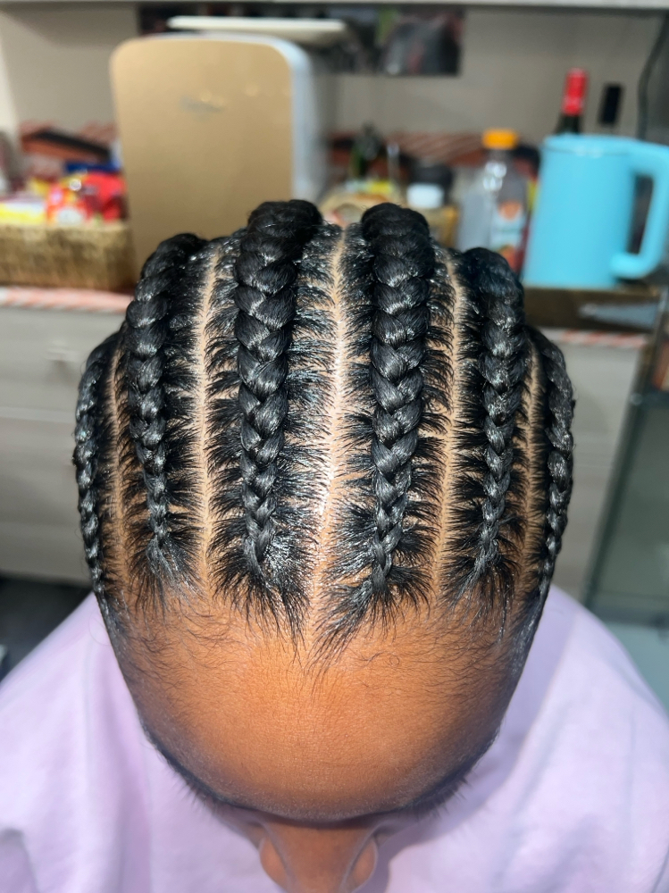 Regular Cornrow (2-4 Braids)