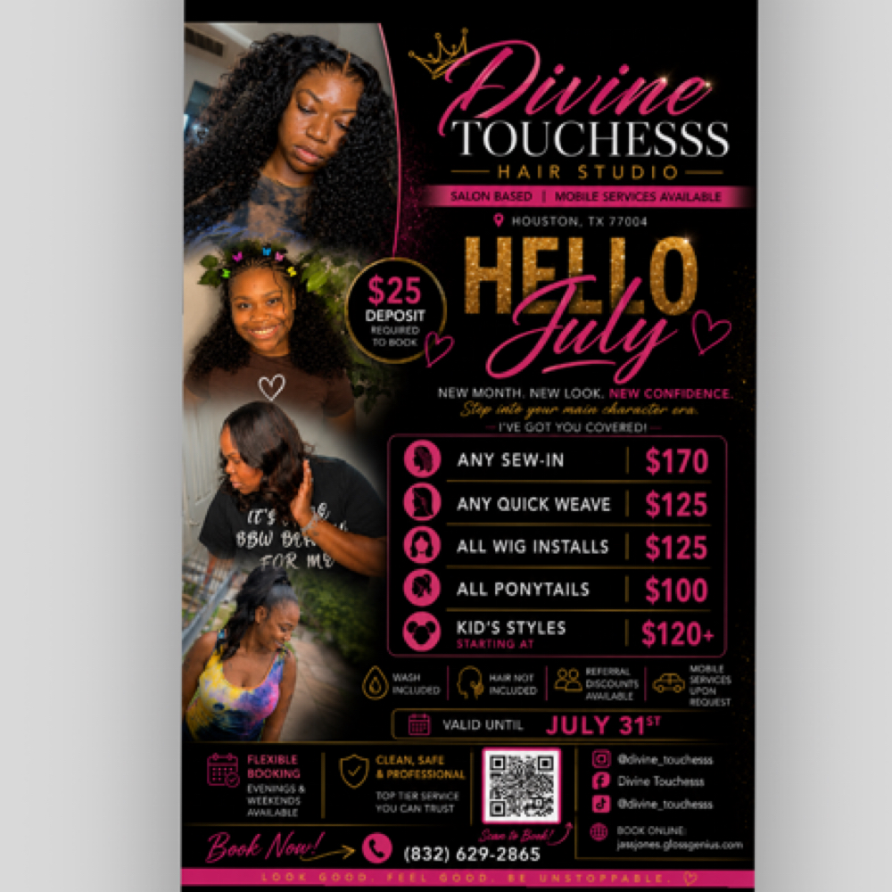 ✨ JULY SPECIAL | KID’S STYLES | Sta at Divine Touchesss in Houston, TX