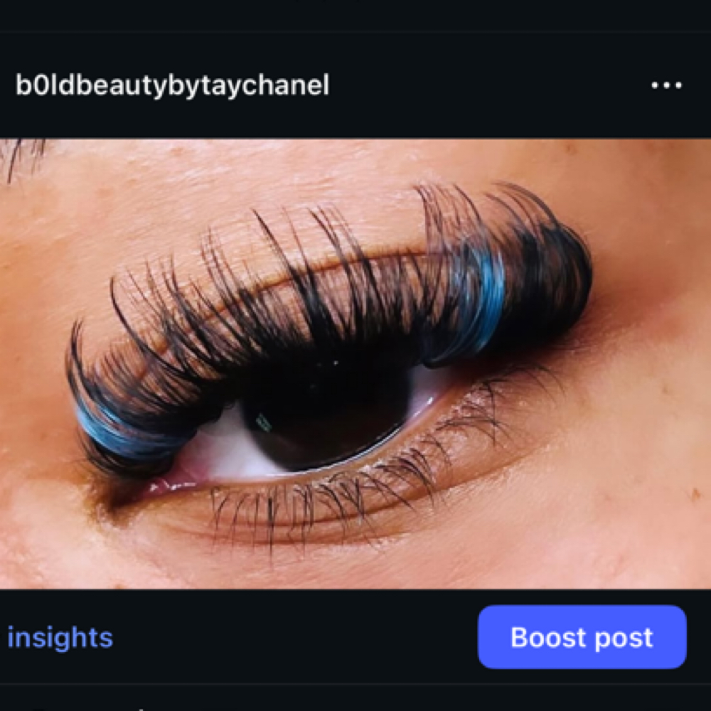 Rainbow blend (add on color lashes) at B0ld Beauty by Tay Chanel in Lawrenceville, GA
