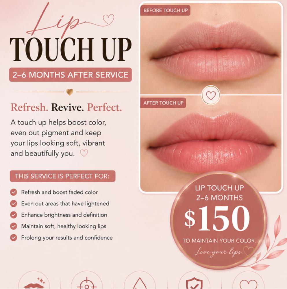 LIPS TOUCH UP 2-6months at Blink By Jenny lashes & brows studio in Jacksonville, FL