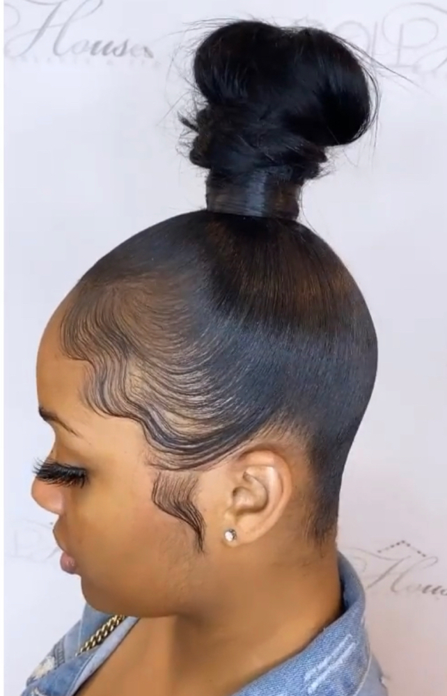 Sleek topknot Ponytail