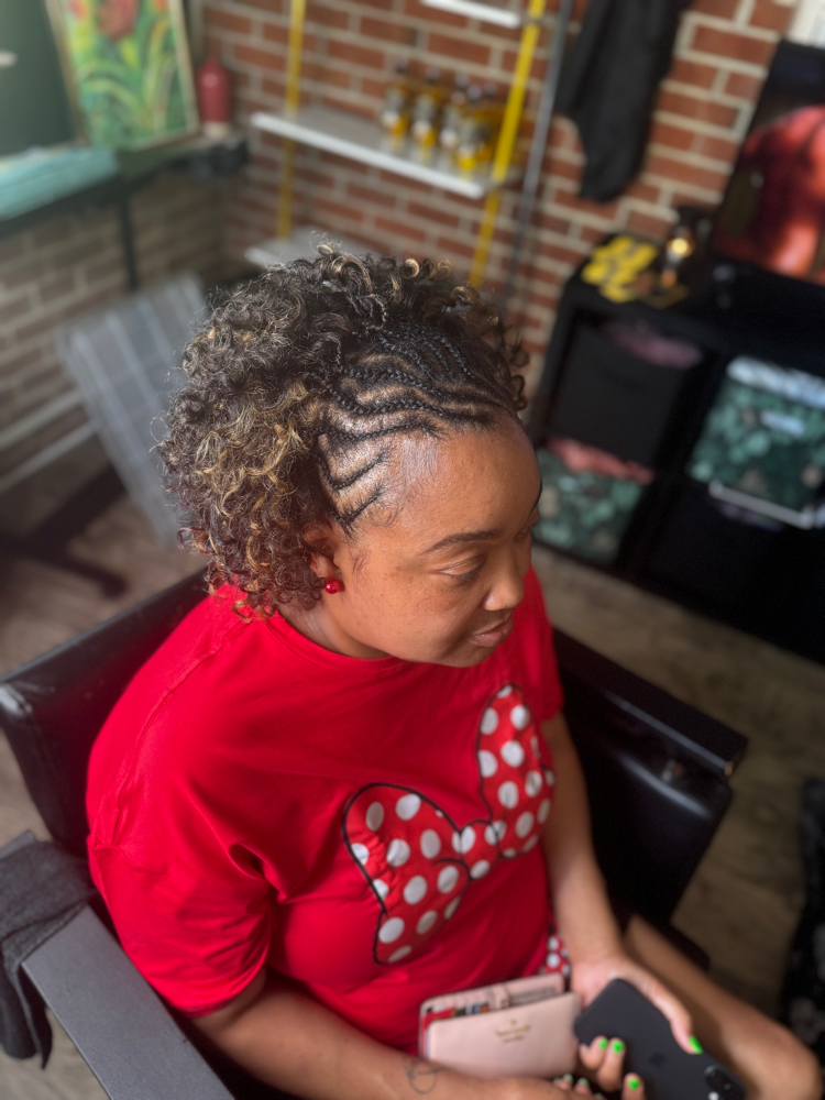1/2 Cornrows W/ Natural Hair