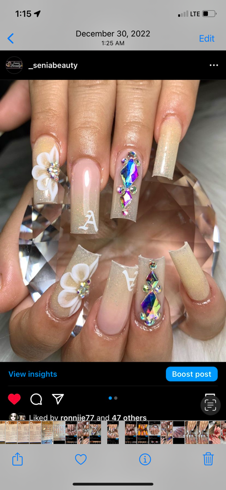 Med Long Acrylic Full Set