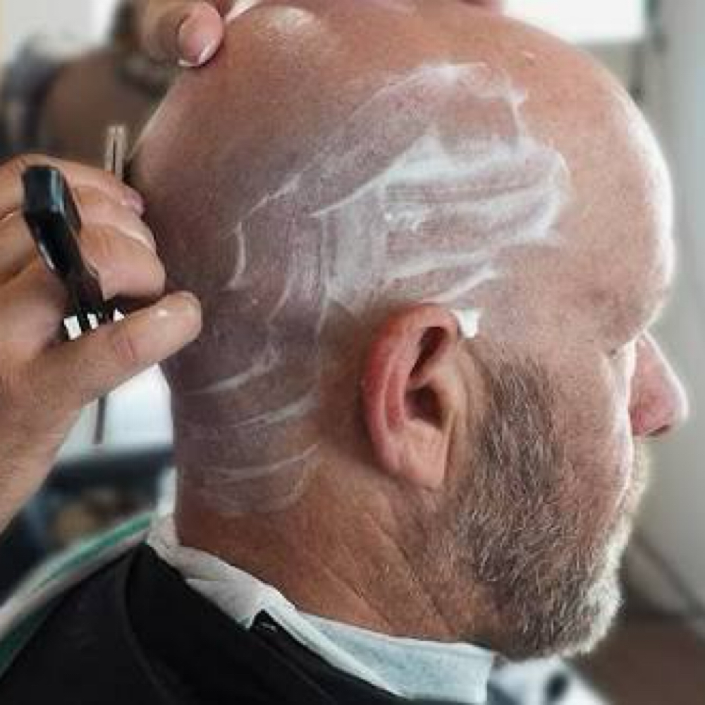 Straight Razor Head Shave at Ashleigh Melancon in Covington, LA