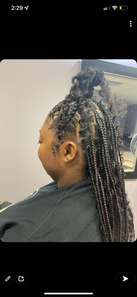 Feed-In Cornrows ft. Knotless Braid