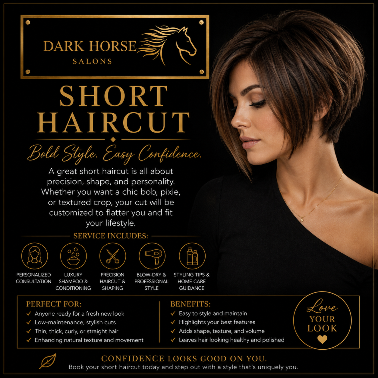 Short Hair cut at Dark Horse Salons in Boulder, CO