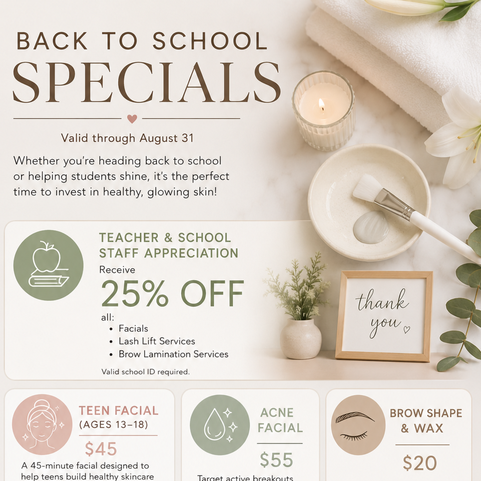 Back to School Specials at Dolce Beauty Co. in Casa Grande, AZ
