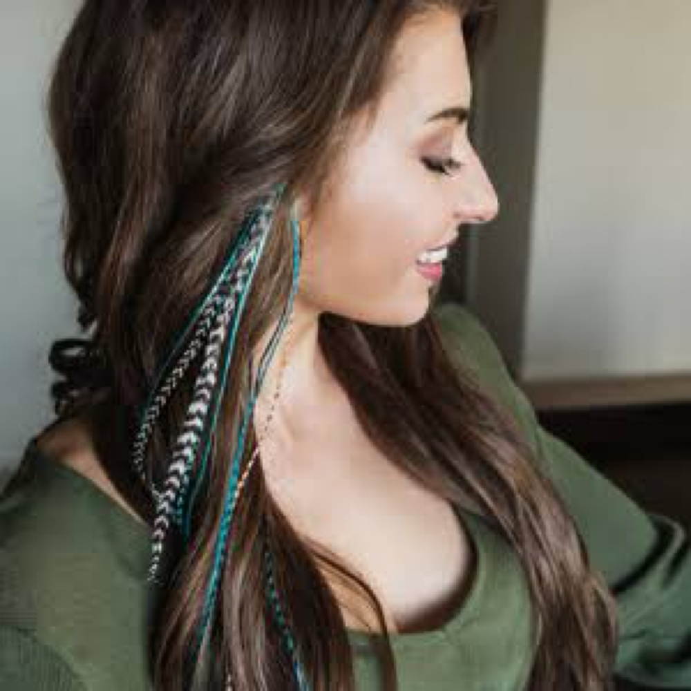 Hair Feather Extensions at Luna salon in Ballground, GA