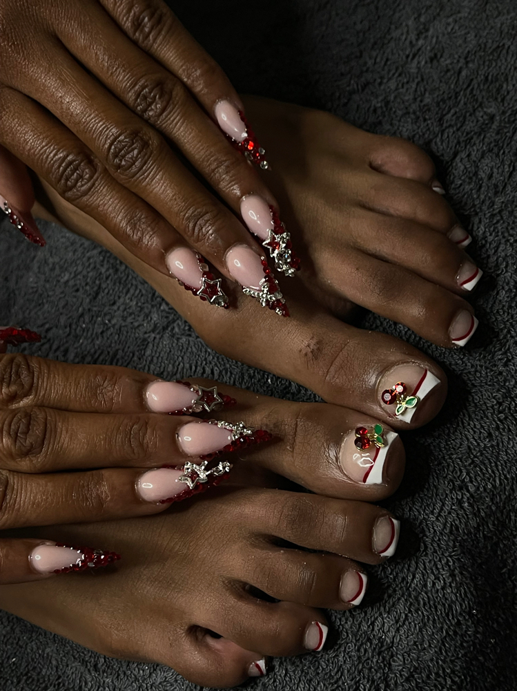 Full Pedicure+Acrylic Toes at Sorella Haus in Newport News, VA