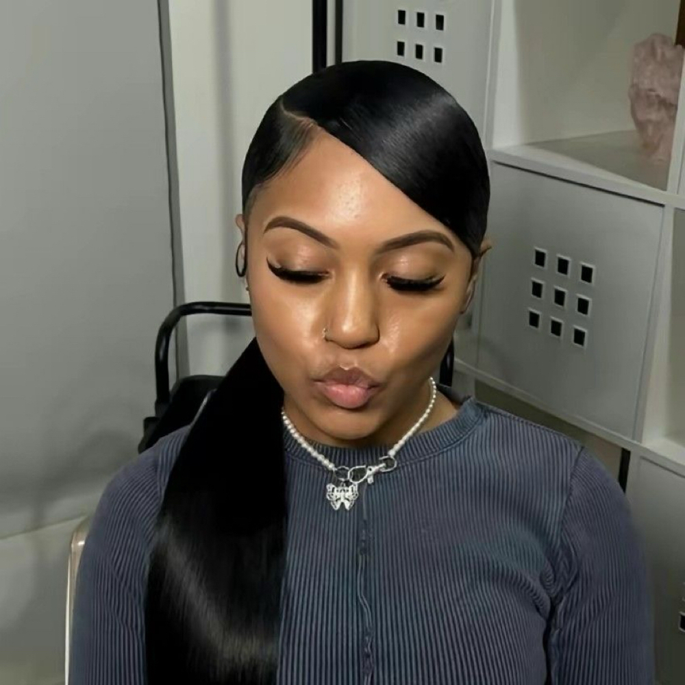 Swoop ponytail/bun at MsDeein Luxury Glam in Carrollton, TX