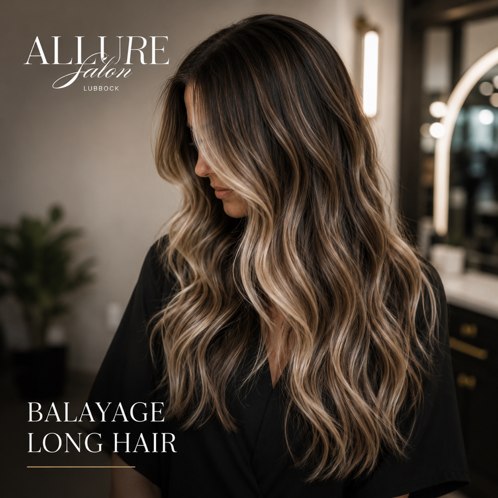Balayage Long Hair at Allure hair salon in Lubbock, TX