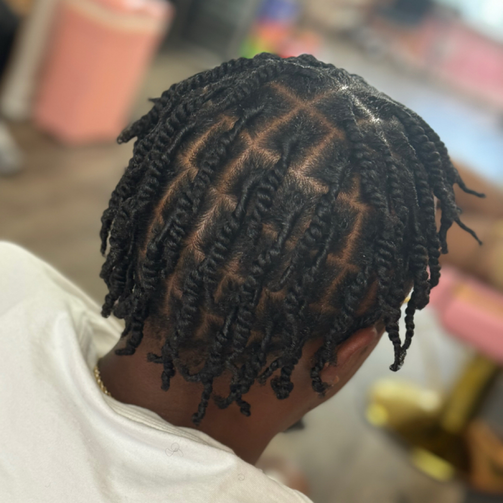 Adult Lg Two Strand Starter Locs at Dee Did’em in Kinston, NC