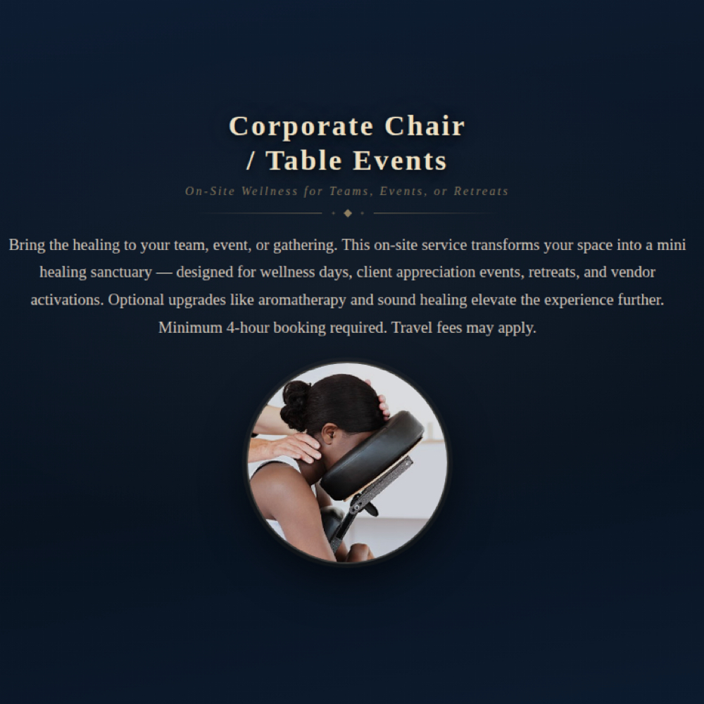 CORPORATE CHAIR MASSAGE / EVENT at Advanced Therapeutic Healing in Fort Myers, FL