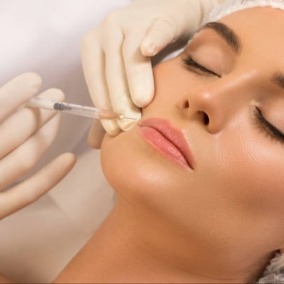 Lip touch up at Blossoms HTX Hair Studio in Spring, TX