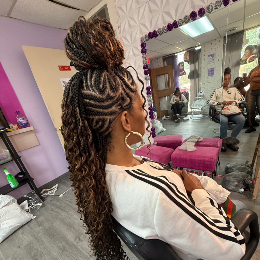 Braided Mohawk at Queen of knotless‼️👑 in Warren, MI