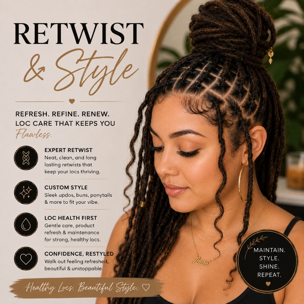 Loc Retwist & Style at Regina's Hair & Nail Studio in Corning, CA