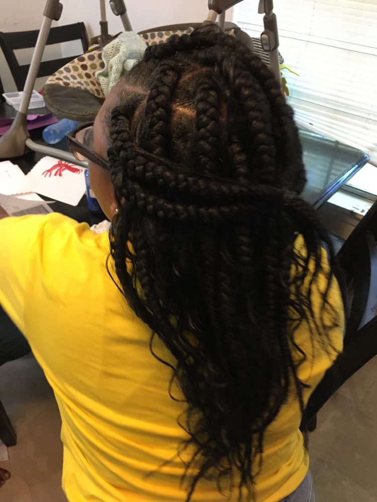 Bohemian Box Braids Midback
