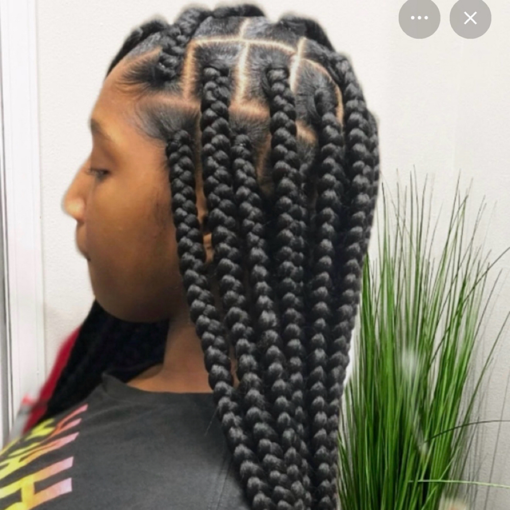 Large Box Braids Midback at Sleek Touch By Ty Hair Braiding in Atlanta, GA