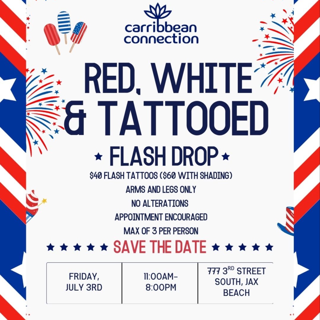 RED, WHITE & TATTOOED FLASH at Carribbean Connection in Jacksonville Beach, FL
