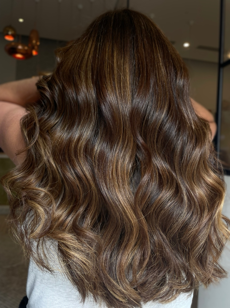 Root Touch Up, Balayage & Haircut