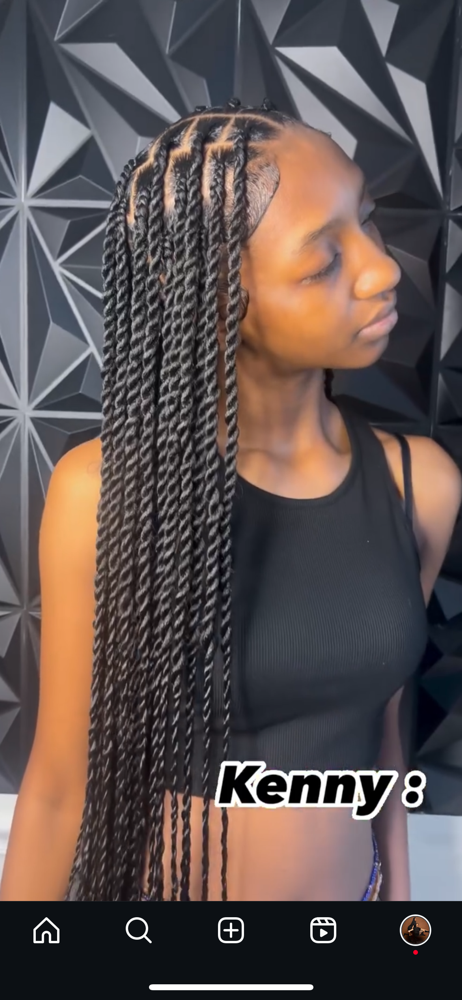 Medium Twists at Hair By Kenny 🦋 in Brentwood, TN
