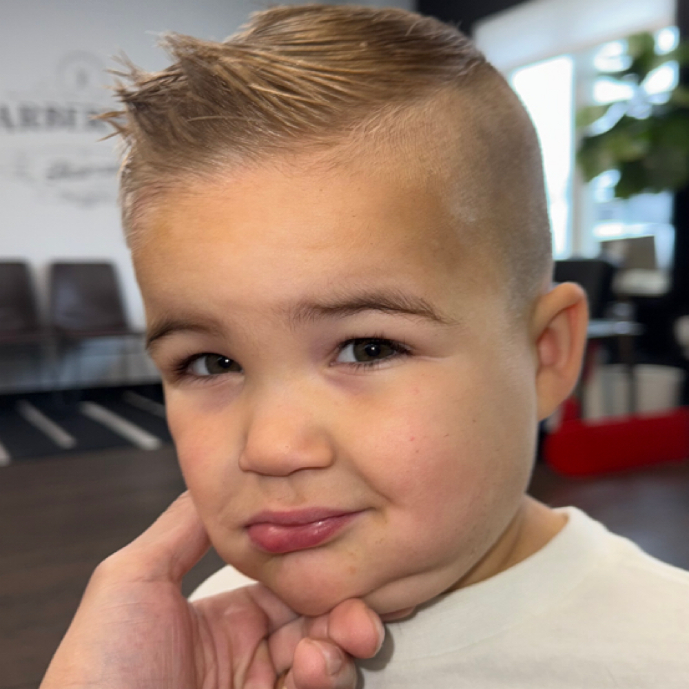 Little Boy’s FIRST haircut! at The Parlor in Cedar falls, IA