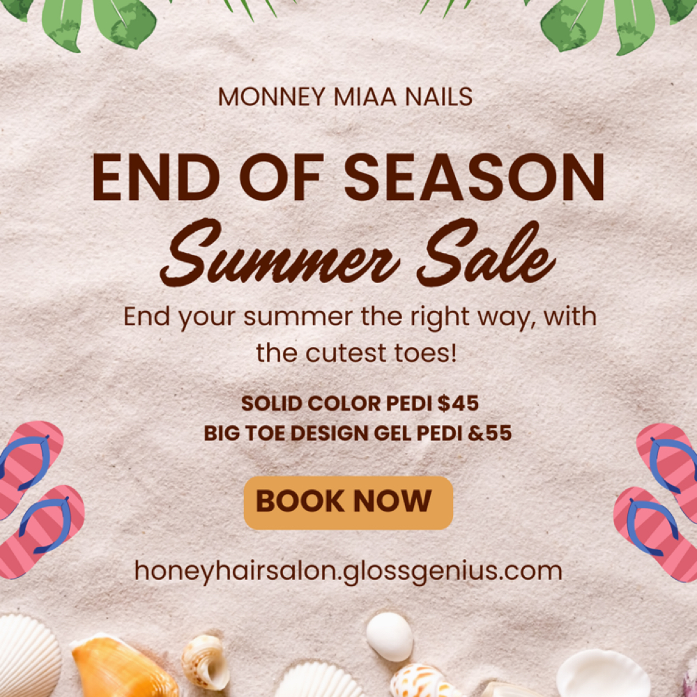 Summer Pedi Special at Honey Hair Salon in Sparks, NV