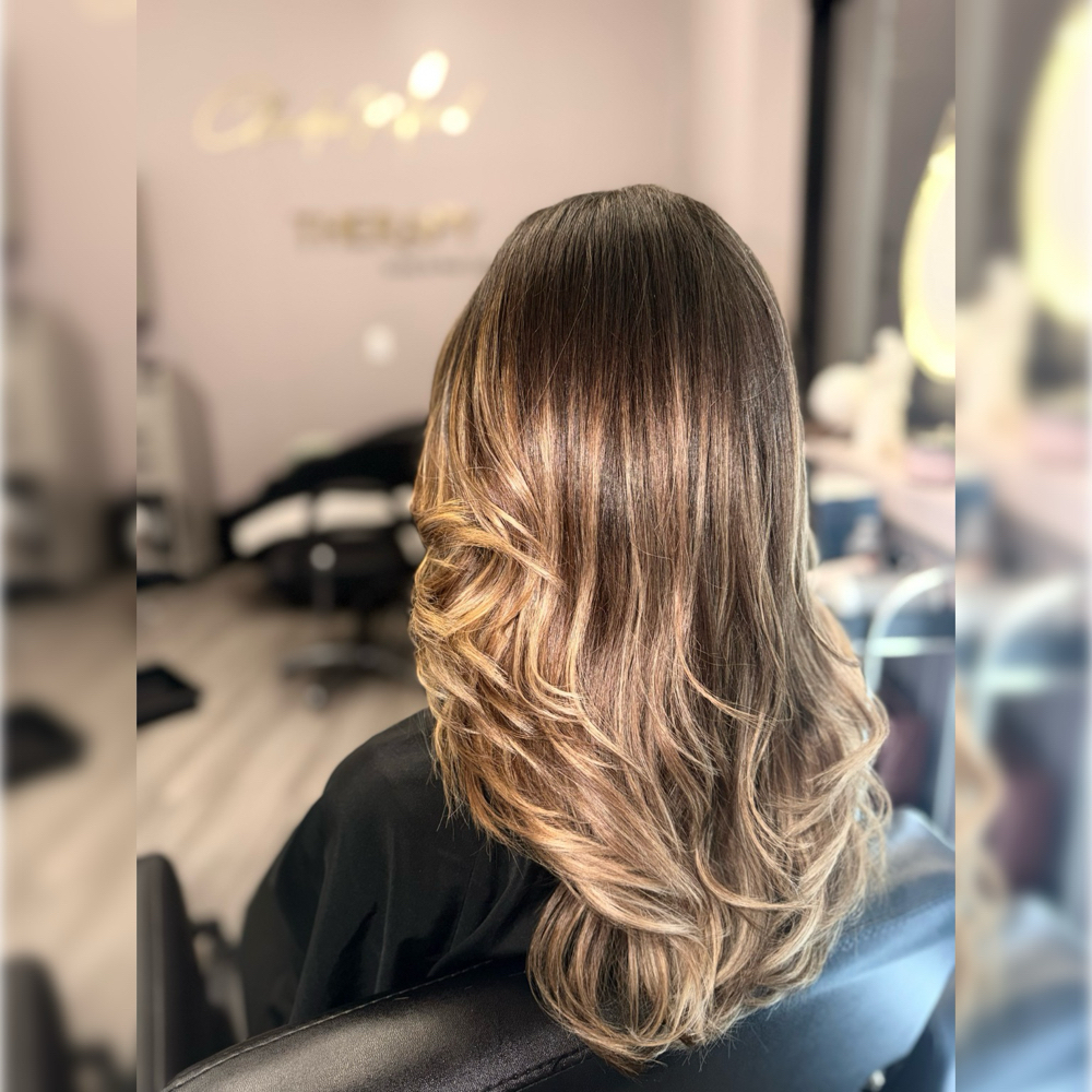 Hair Glossy Balayage at Therapy Scalp & Hair Care in Oceanside, NY