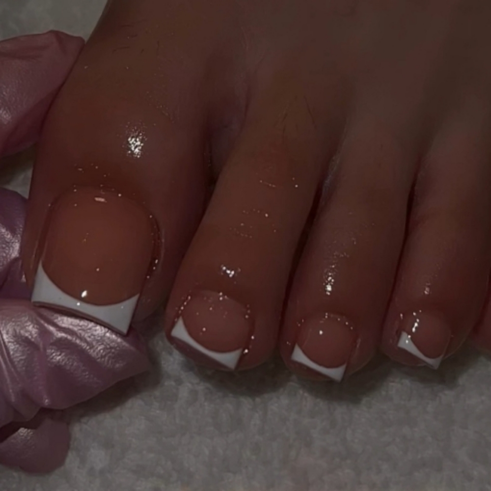 Acrylic toes + French Promo at Nails & Secrets Lounge in El Paso, TX