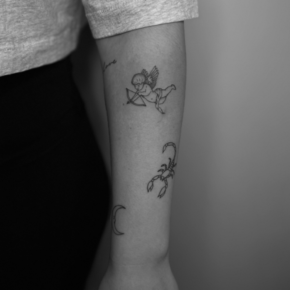 Sticker Sleeve Tattoo Session at Echo Esthetics in Alameda, CA