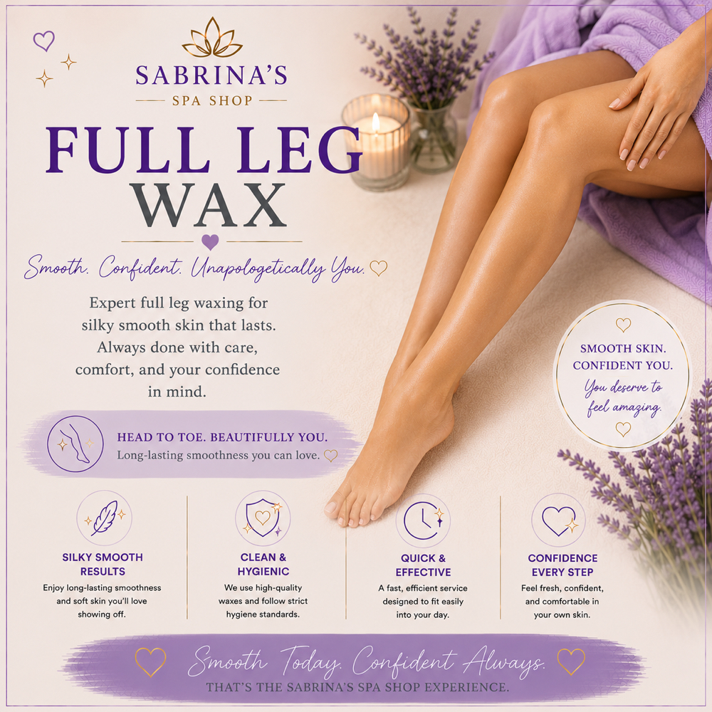 Full Leg Wax at Sabrina’s Spa Shop in Spring Hill, FL