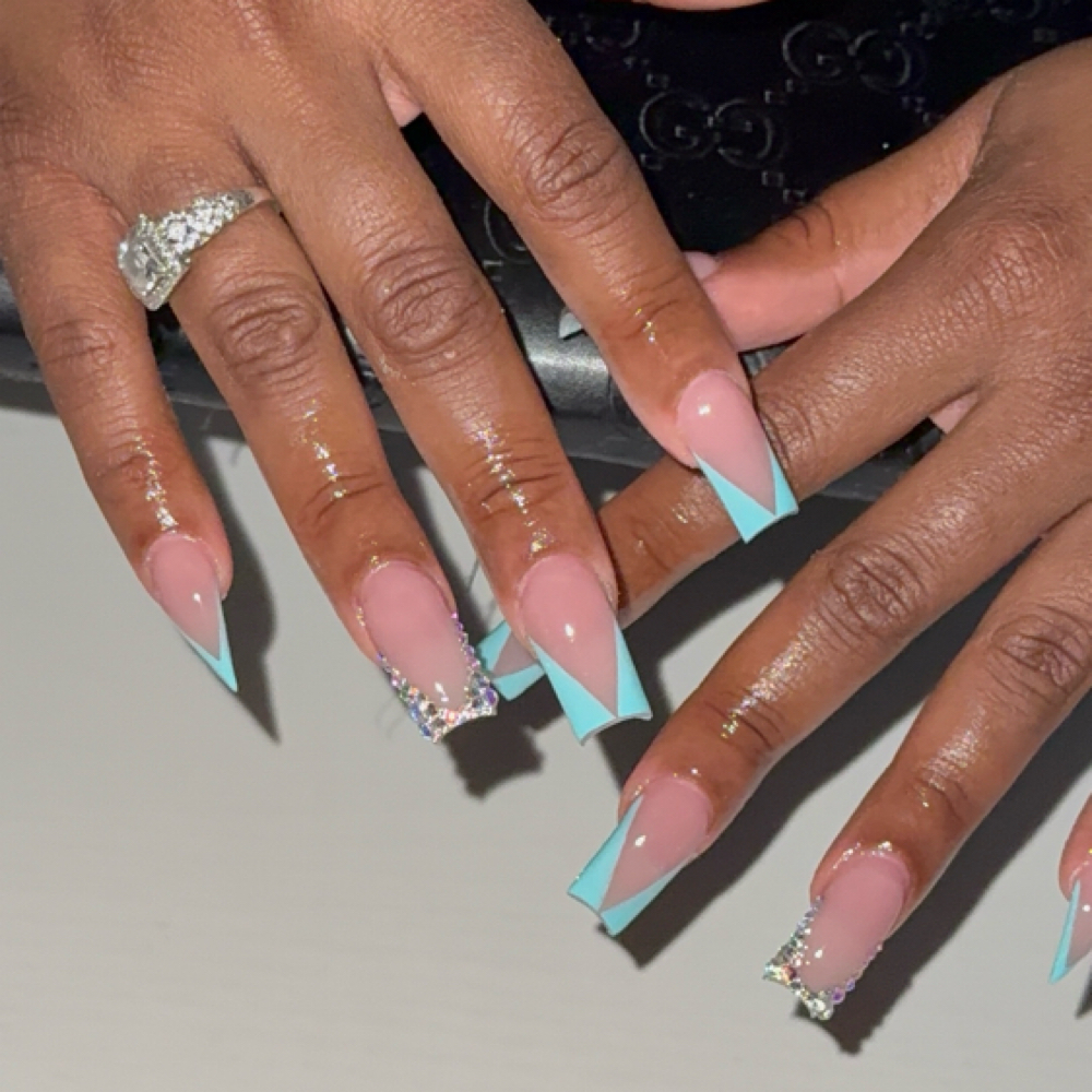 V Tip Frenchies at The Nail Junkie Nailuxury in Batavia, OH