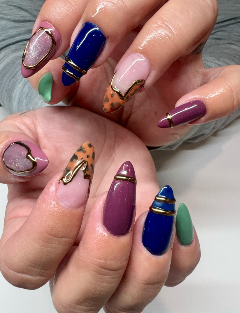 Mismatched Nail Art at ERA Nail Studio in East Derry, NH