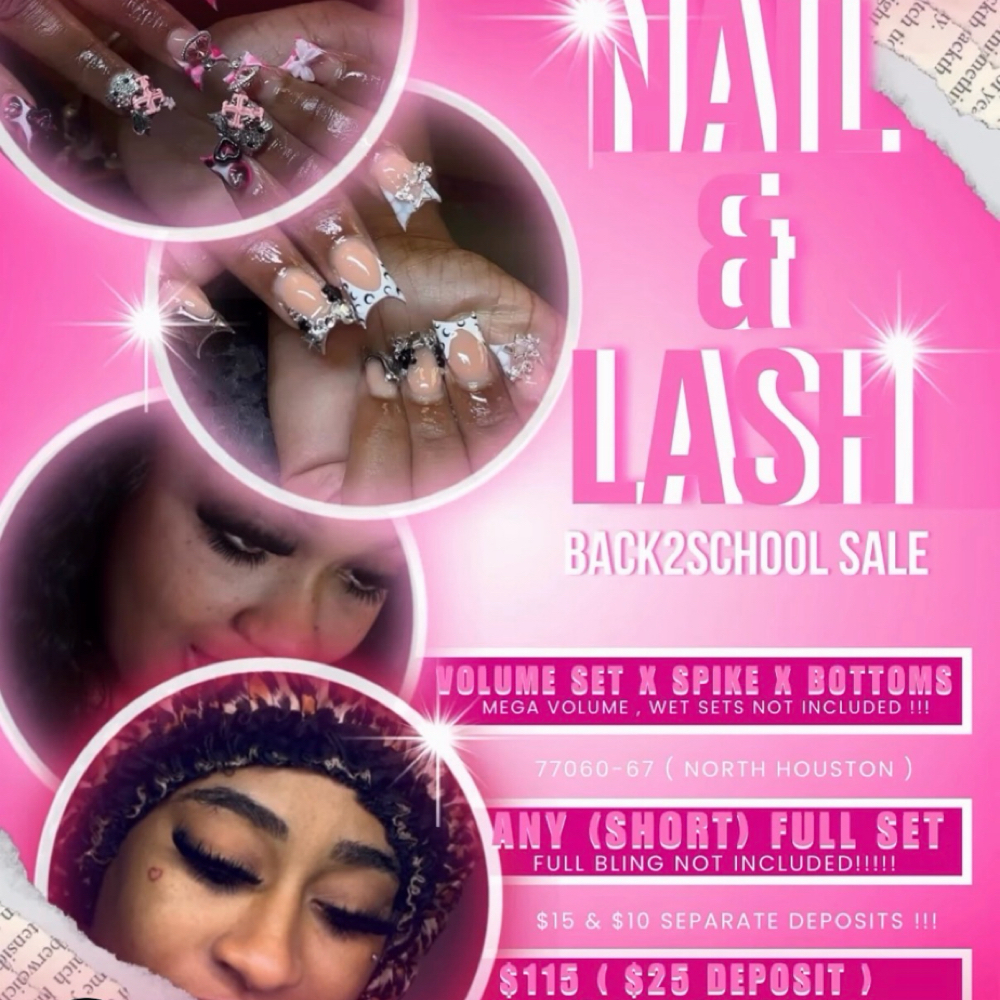 $55 Short Nail B2S Lash Deal📚💕 at Leahthetech in Houston,Texas, TX