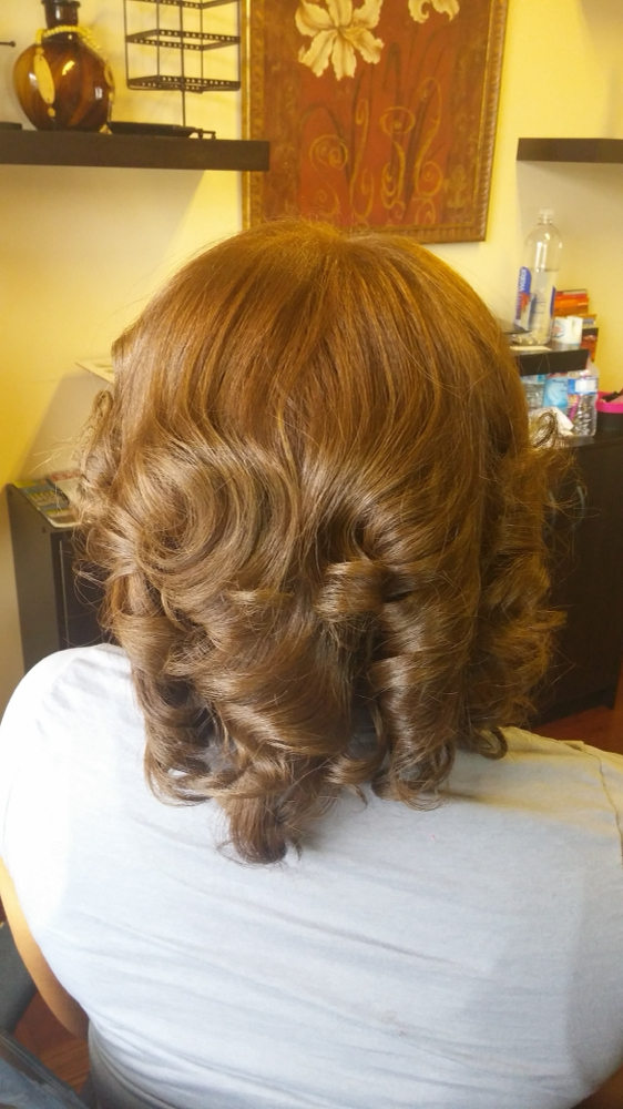 Loose Hair Permanent All Over Color 1 Process-Chin Length Or Shorter