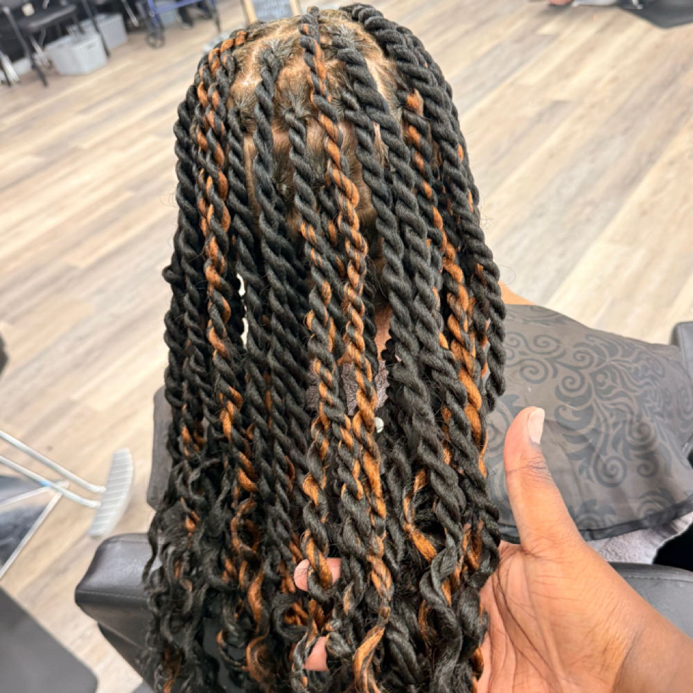 Medium Feed In Twists at Mane In The Mirror Salon in Charlotte, NC