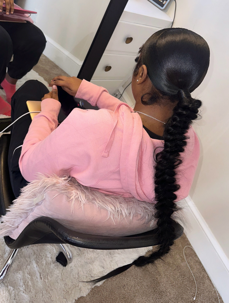 Middle Part Butterfly Braid