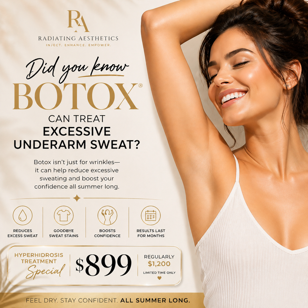 Hyperhidrosis Special at Radiating Aesthetics in Saline, MI