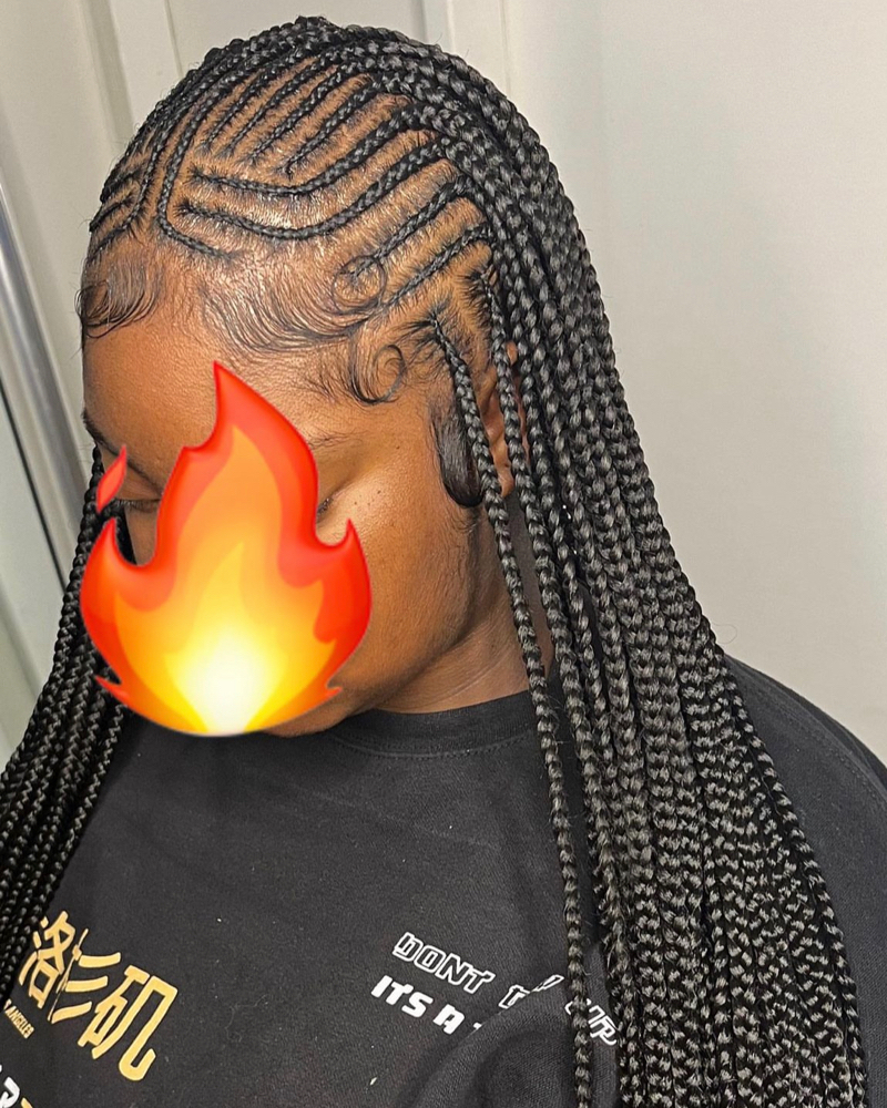 Small Tribal Feed In Braids Waist