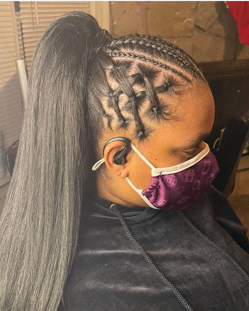 Criss Cross, Feed Ins And Ponytail