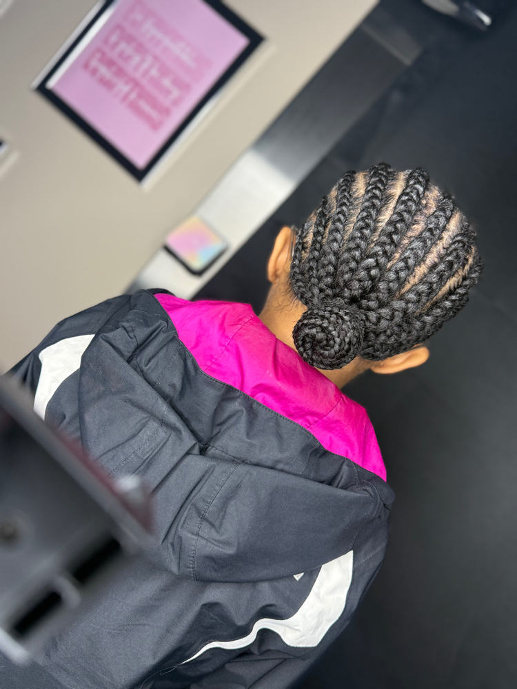 4-6 Feeder Braids 1B Hair Included