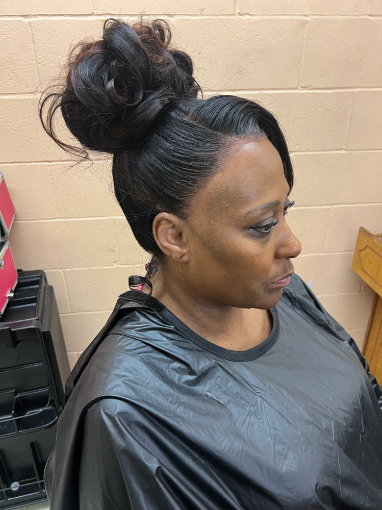 Double frontal Ponytail Over Locs