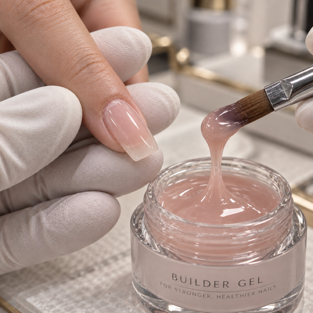 Builder Gel Clear With Gel Polish at JN STUDIO  - WHERE NAILS BECOME ART in Houston, TX