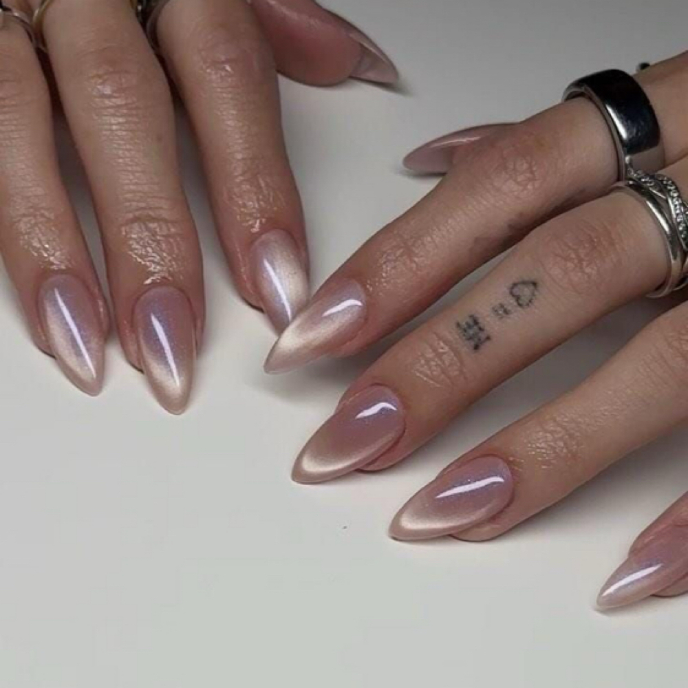 French/ Chrome/ Cateyes at MiaNailsDiary in Longview, TX