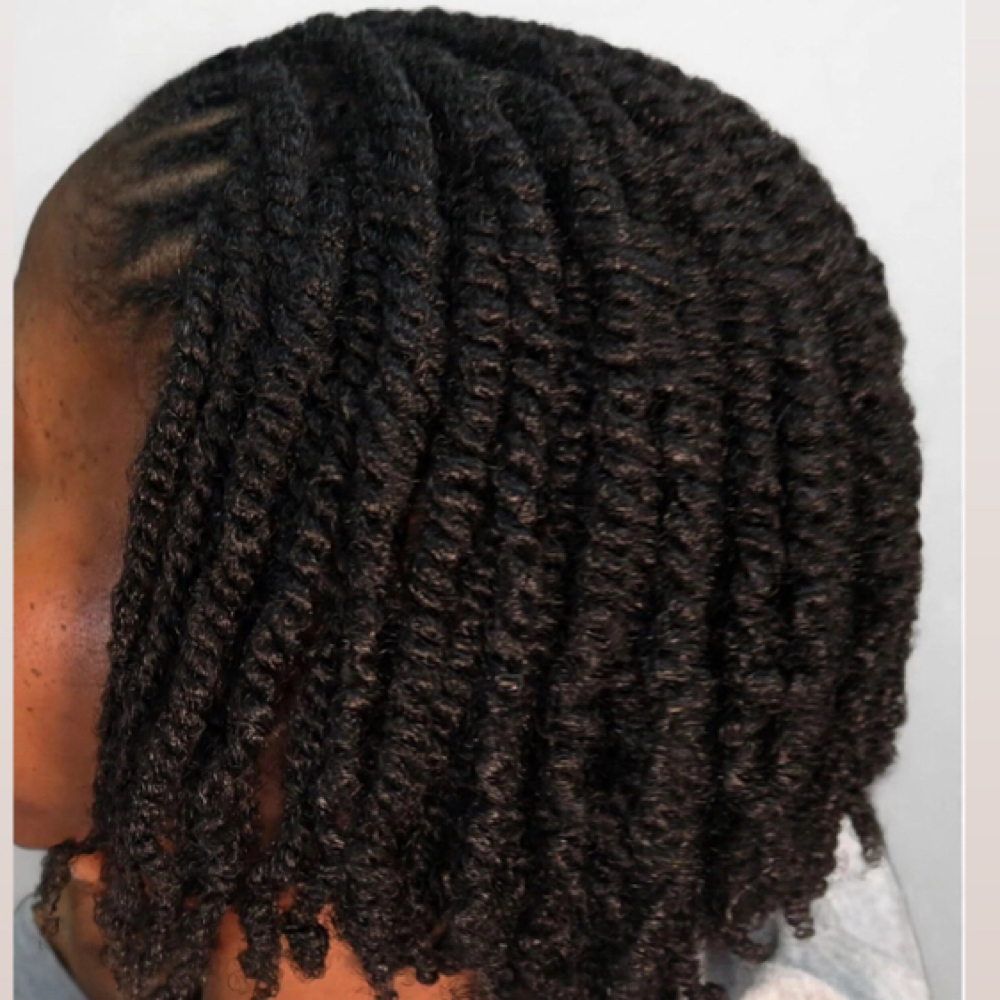 NATURAL CORNROWS & TWISTS at BRAIDS_BY_ROX in Riverview, FL