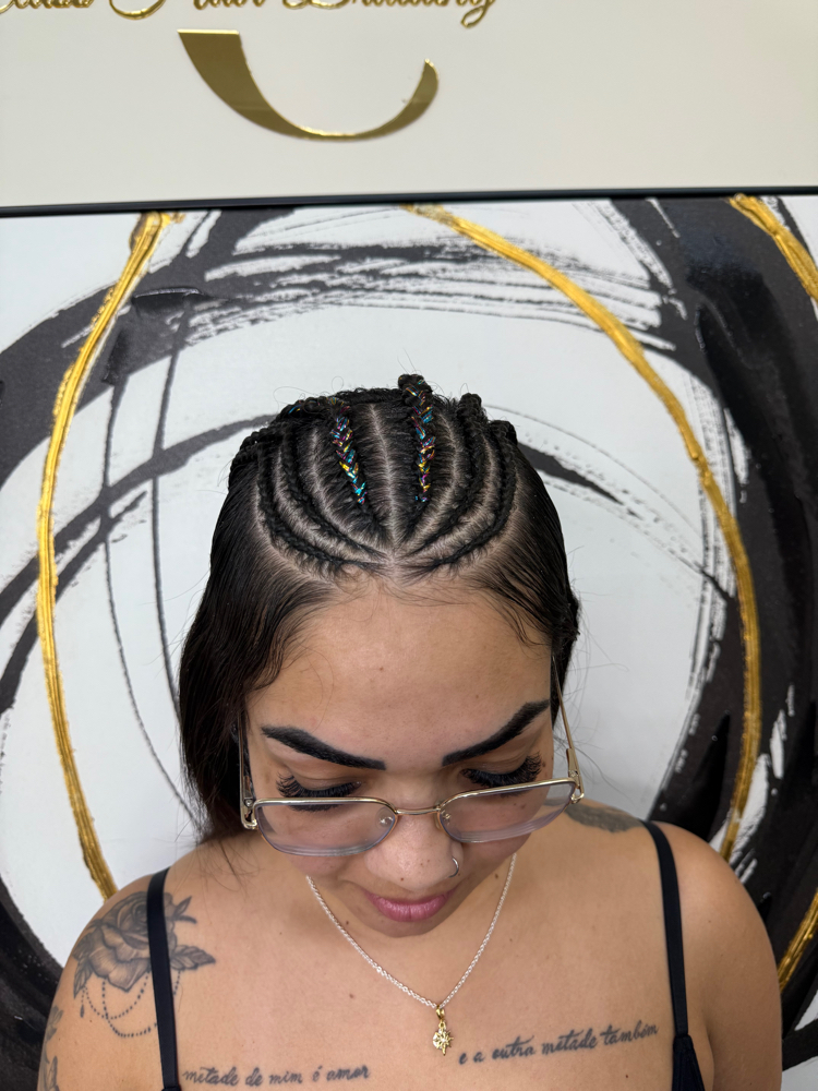 Half Cornrow Design