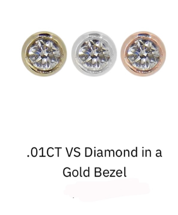 .01CT VS Diamond In Gold Bezel