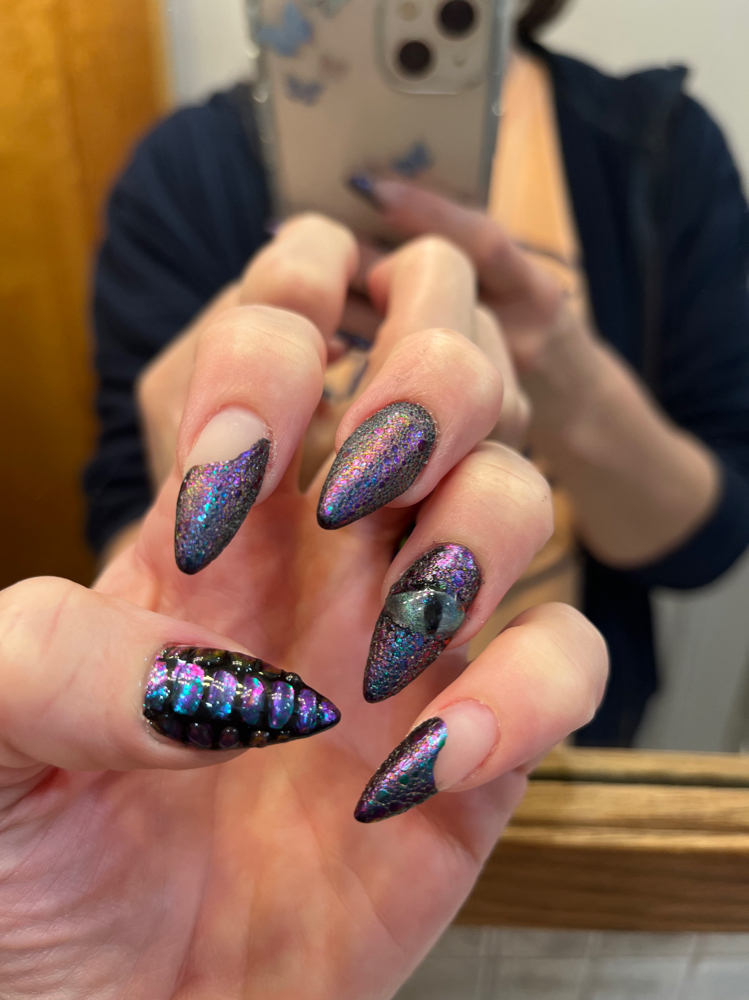 Nail Art - Croc Print/Bubble